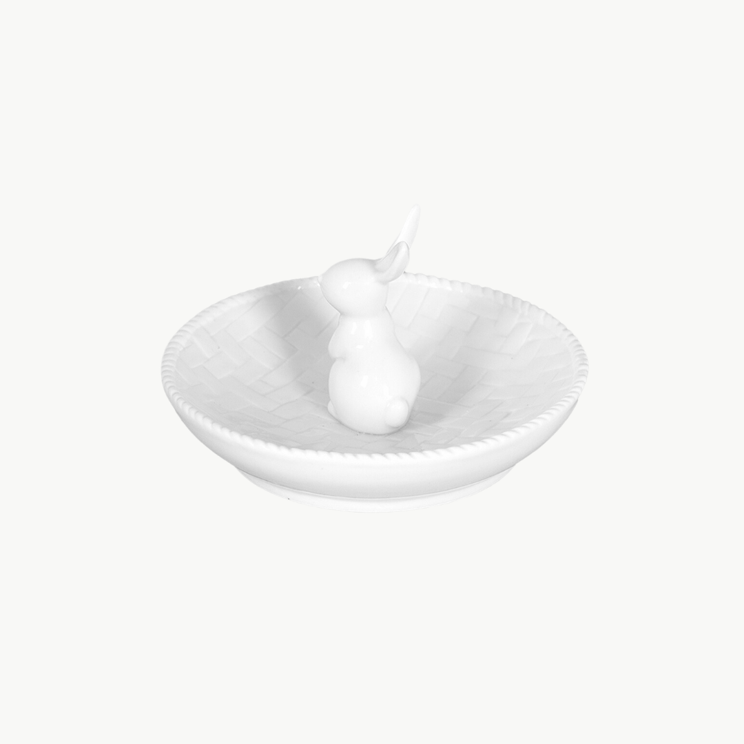 Dekoschale Kaninchen aus Keramik weiß Clayre & Eef