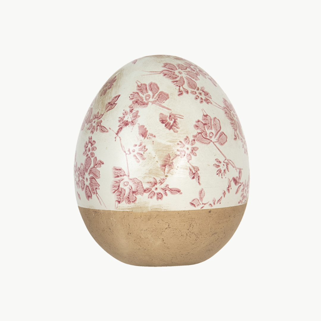 Osterei Deko Ei Blumenmotiv matt in 3 Größen von Clayre & Eef