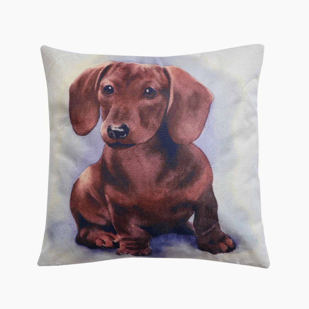 Kissen mit Hundemotiv Dackel von Clayre & Eef gefüllt