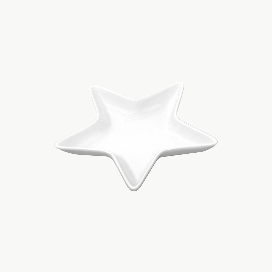 Dekoschale Stern weiß aus Keramik von Clayre & Eef