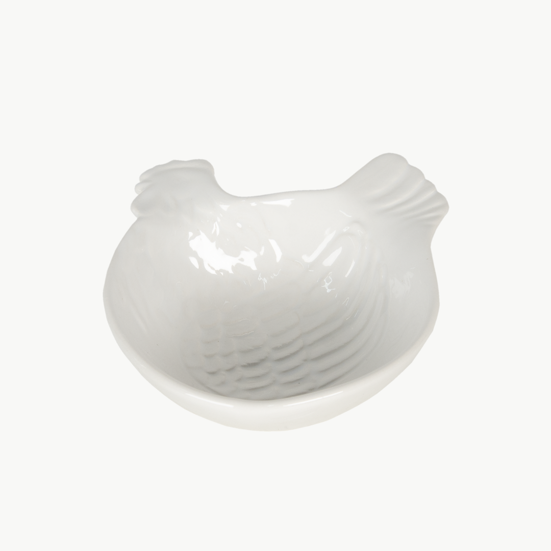 Dekoschale Huhn aus Keramik von Clayre & Eef weiß
