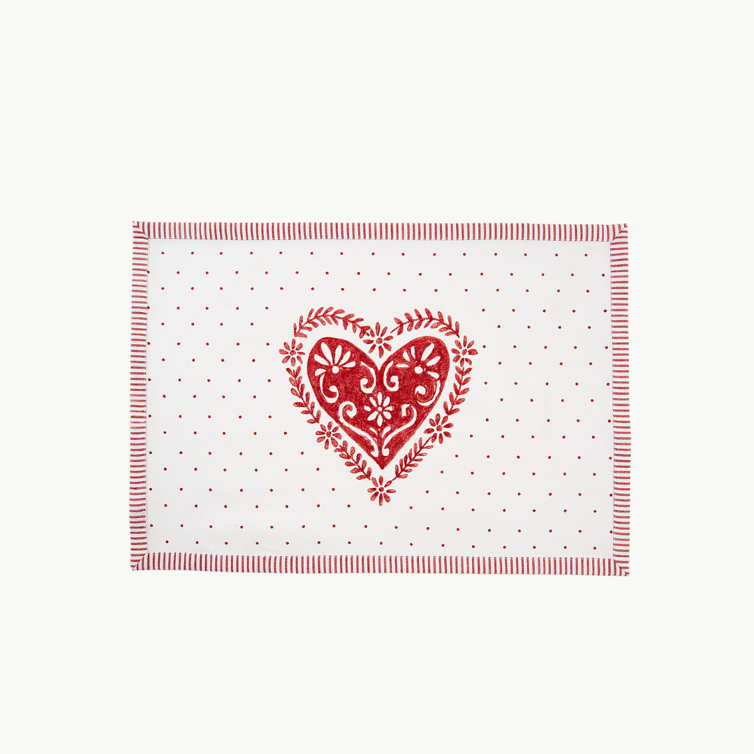 Platzdeckchen Beauties of Winter von Clayre & Eef weiß rot