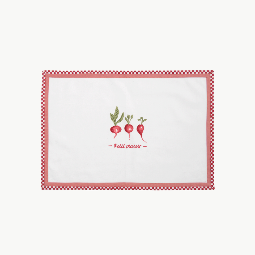 Platzdeckchen Petit Plaisir von Clayre & Eef weiß-rot