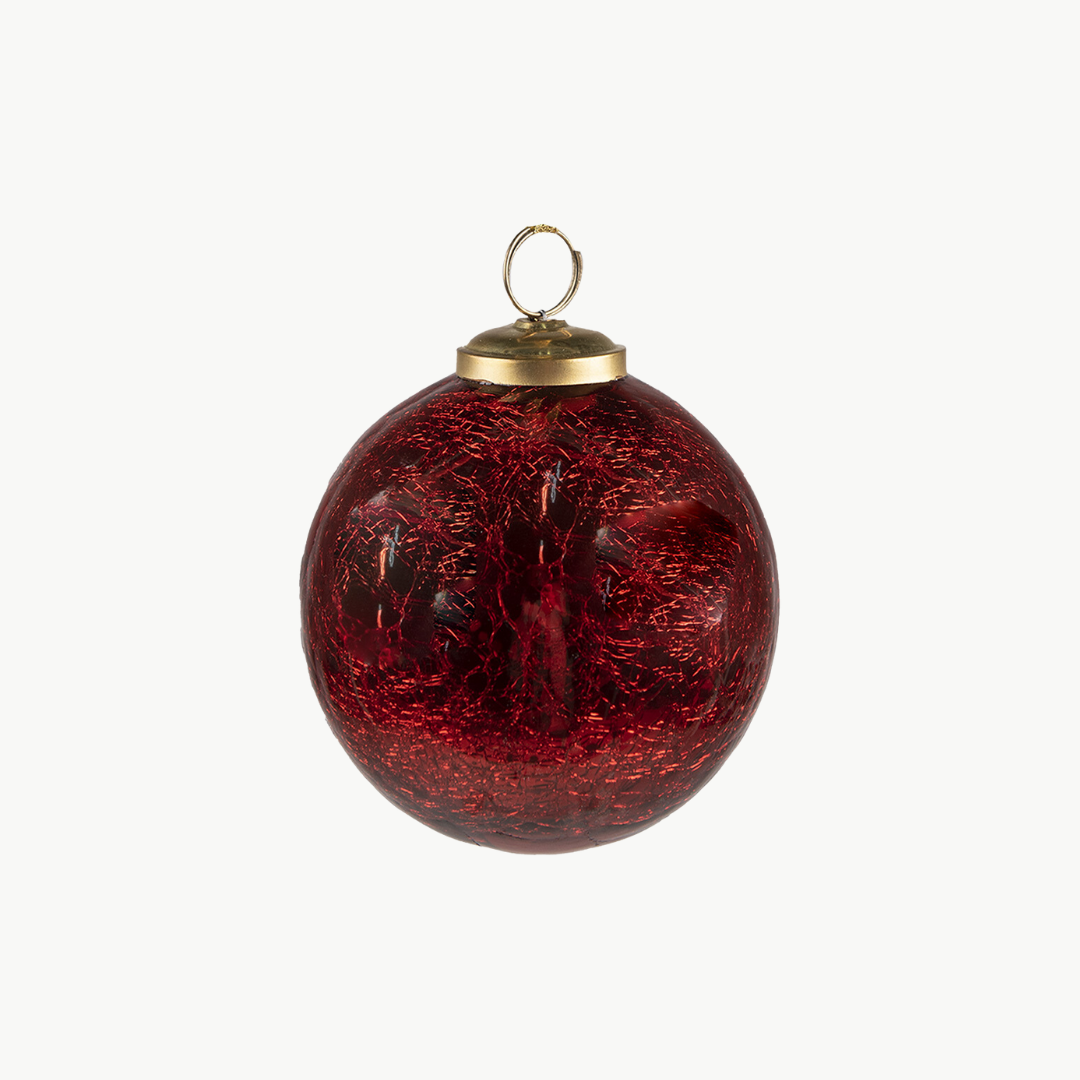 Weihnachtskugel Ø 7 cm rot Glas rund Clayre & Eef
