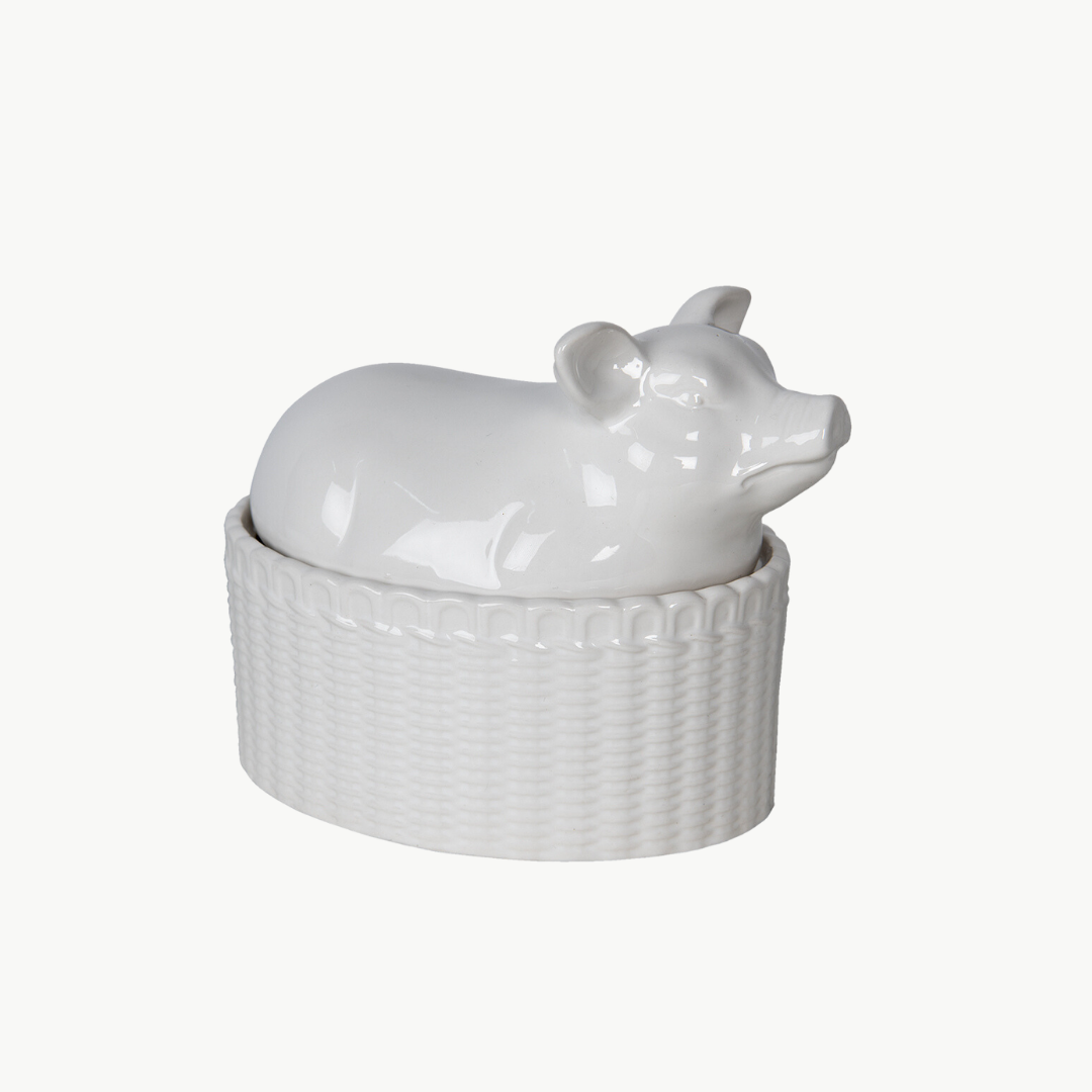 Servierschale Schwein mit Deckel von Clayre & Eef