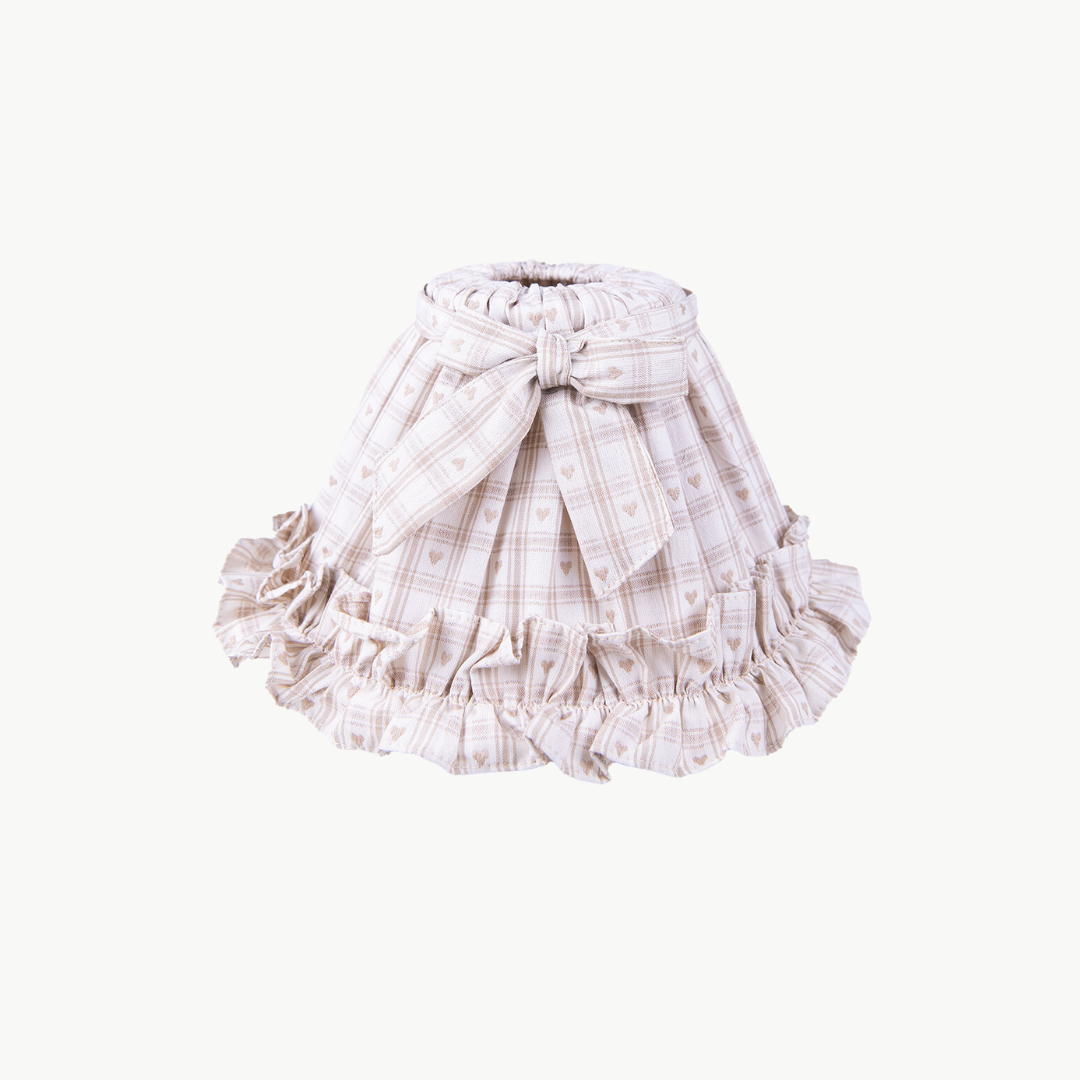 Lampenschirm kariert mit Herzen Clayre & Eef