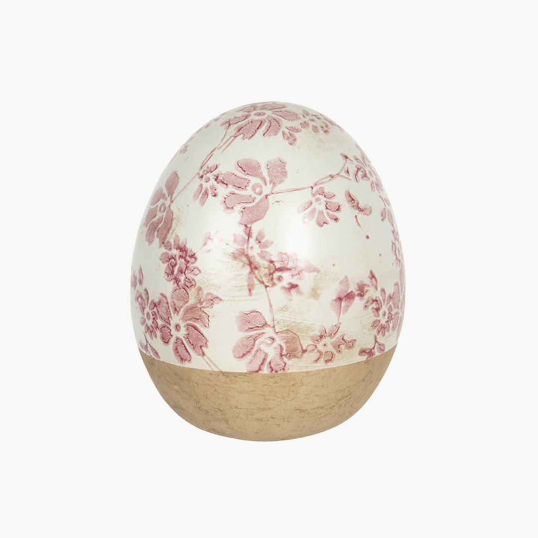 Osterei Deko Ei Blumenmotiv matt in 3 Größen von Clayre & Eef