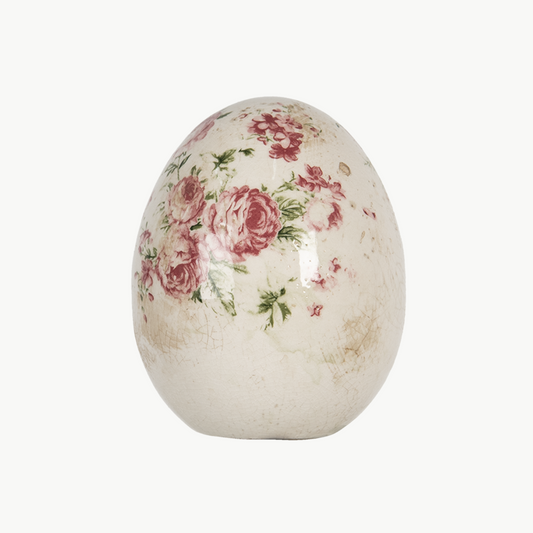 Osterei Deko Ei Rosen glänzend in 3 Größen von Clayre & Eef