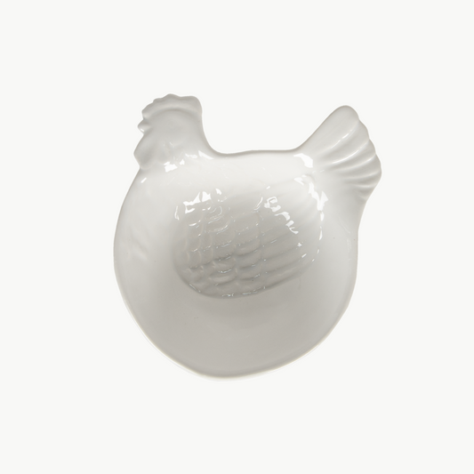 Dekoschale Huhn aus Keramik von Clayre & Eef weiß