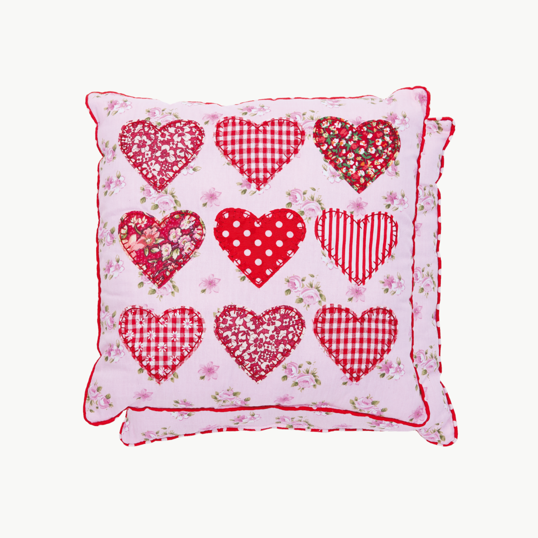 Deko Kissen Herzmotiv von Clayre & Eef gefüllt rosa