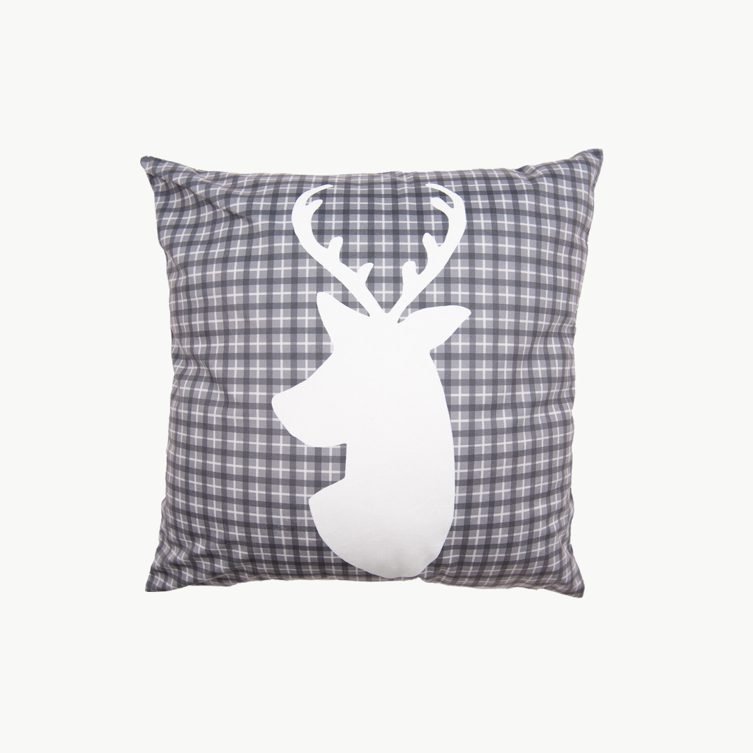 Kissenhülle 45 x 45 cm grau weiss kariert Clayre & Eef