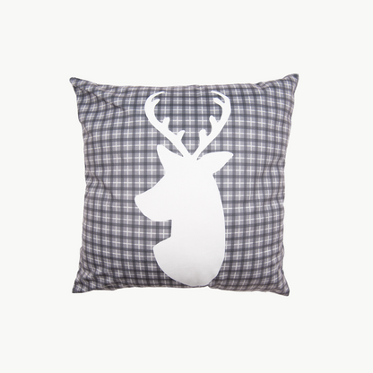 Kissenhülle 45 x 45 cm grau weiss kariert Clayre & Eef