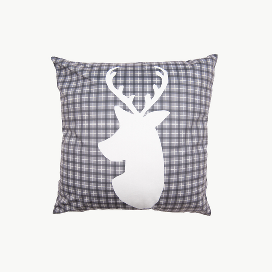 Kissenhülle 45 x 45 cm grau weiss kariert Clayre & Eef