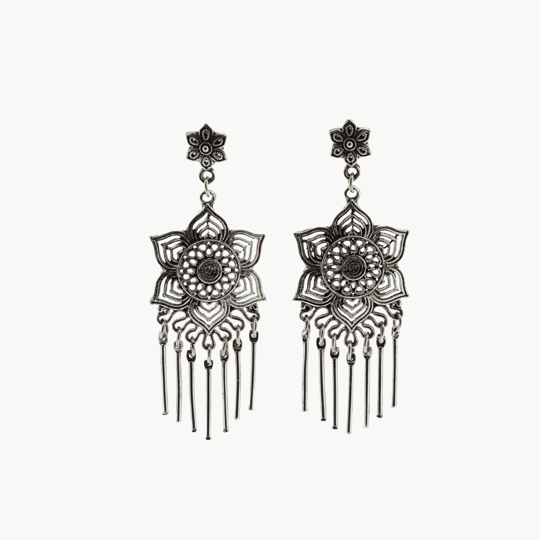 Ohrringe im Hippi-Look silberfarben ME Lady