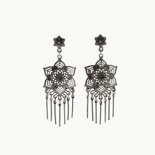 Ohrringe im Hippi-Look silberfarben ME Lady