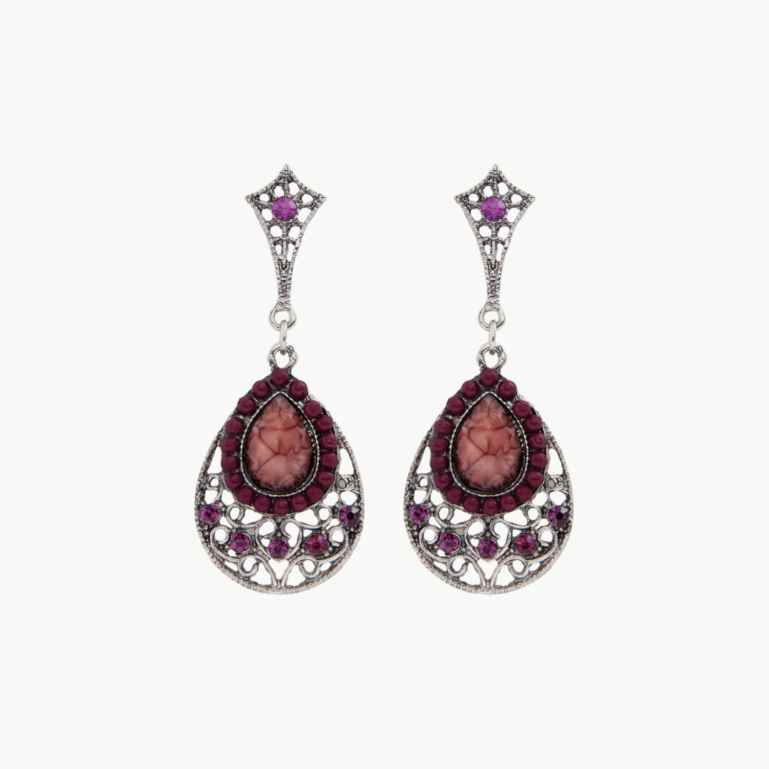 Ohrringe im Barock-Stil mit roten Steinen Clayre & Eef