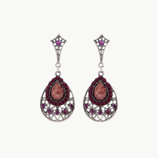 Ohrringe im Barock-Stil mit roten Steinen Clayre & Eef