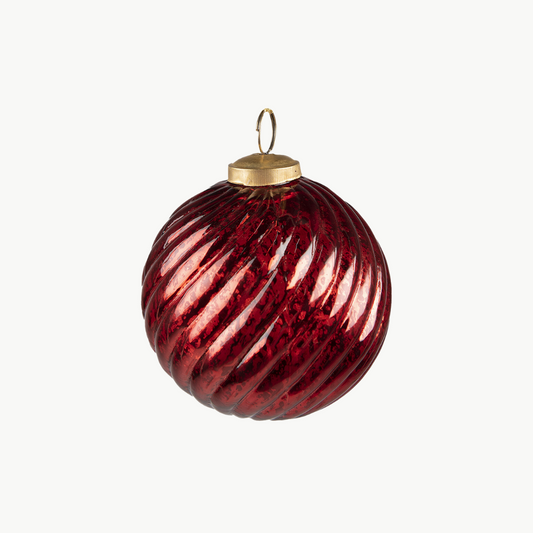 Weihnachtskugel Ø 9 cm rot Glas rund Clayre & Eef