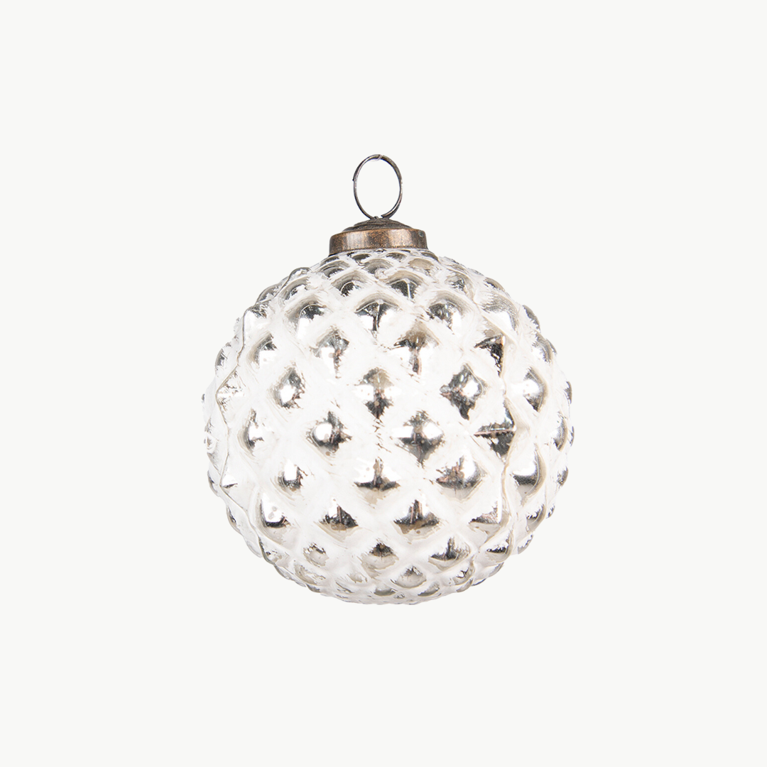 Weihnachtskugel Ø 10 cm silberfarben Clayre & Eef