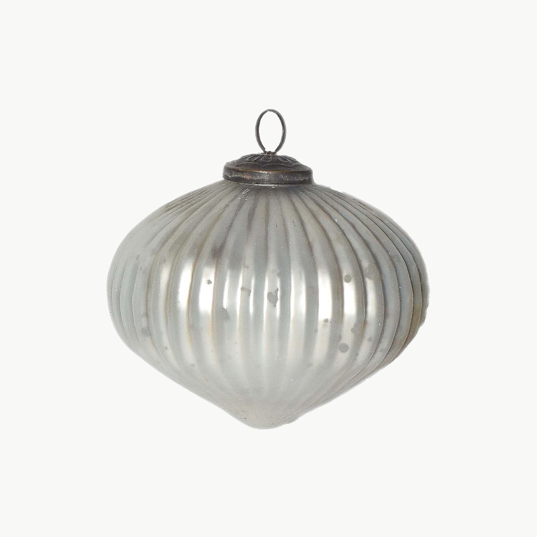 Weihnachtskugel Ø 12 cm silberfarben Clayre & Eef