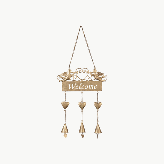 Windspiel mit 2 Engeln goldfarben Clayre & Eef