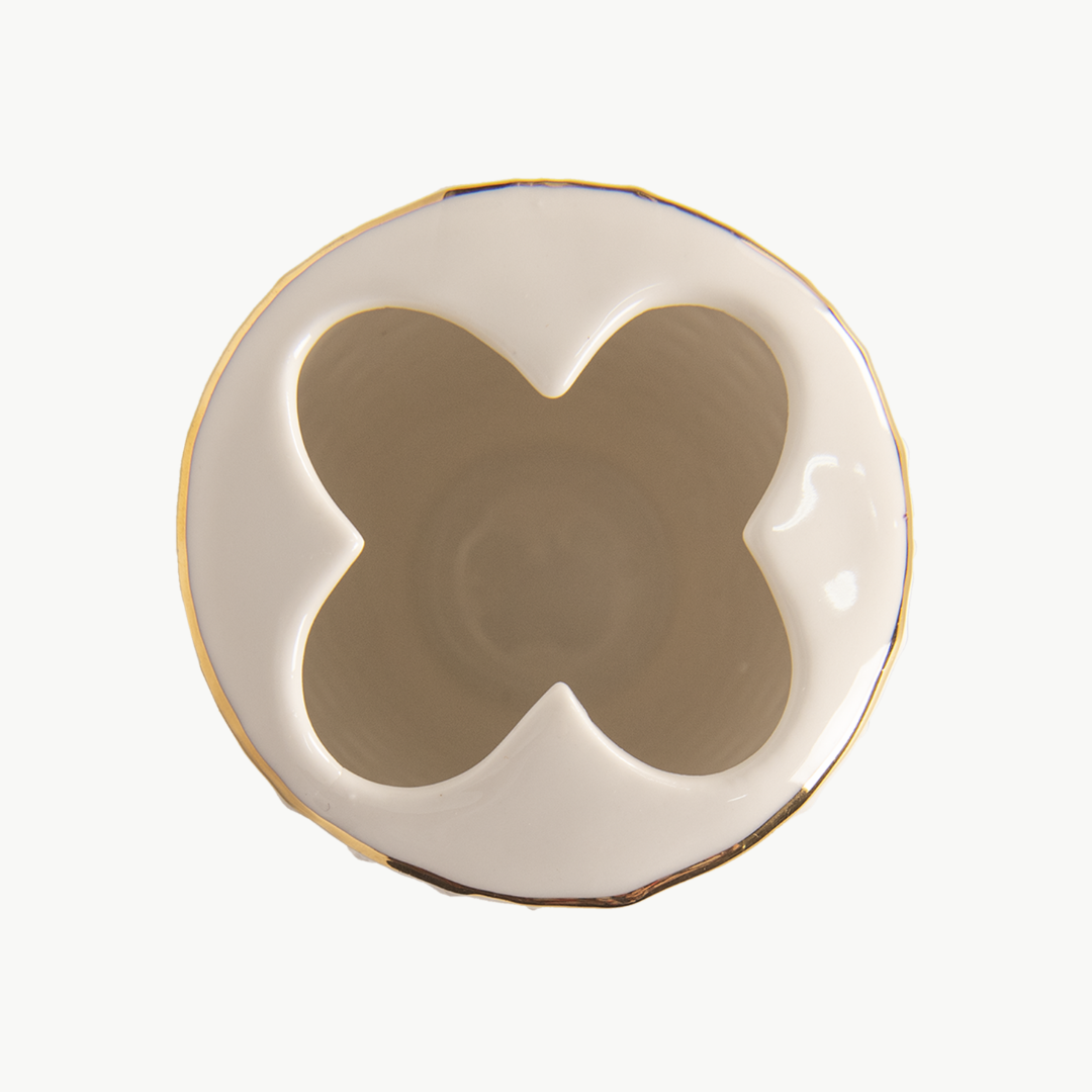 Zahnbürstenhalter weiß-goldfarben von Clayre & Eef