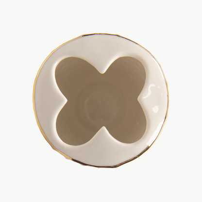 Zahnbürstenhalter weiß-goldfarben von Clayre & Eef