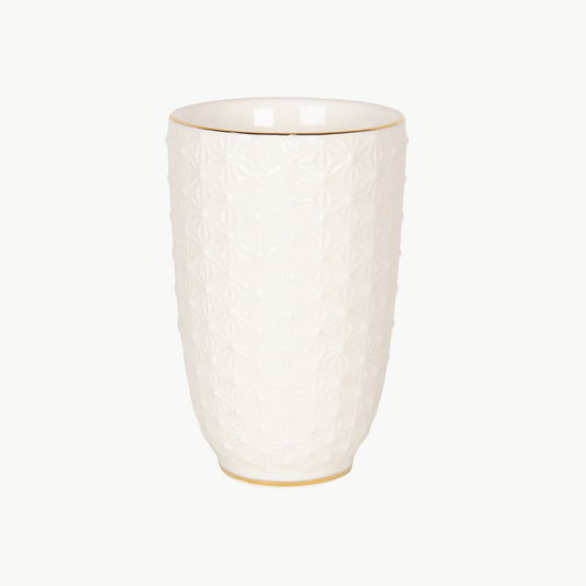 Zahnputzbecher weiß-goldfarben von Clayre & Eef
